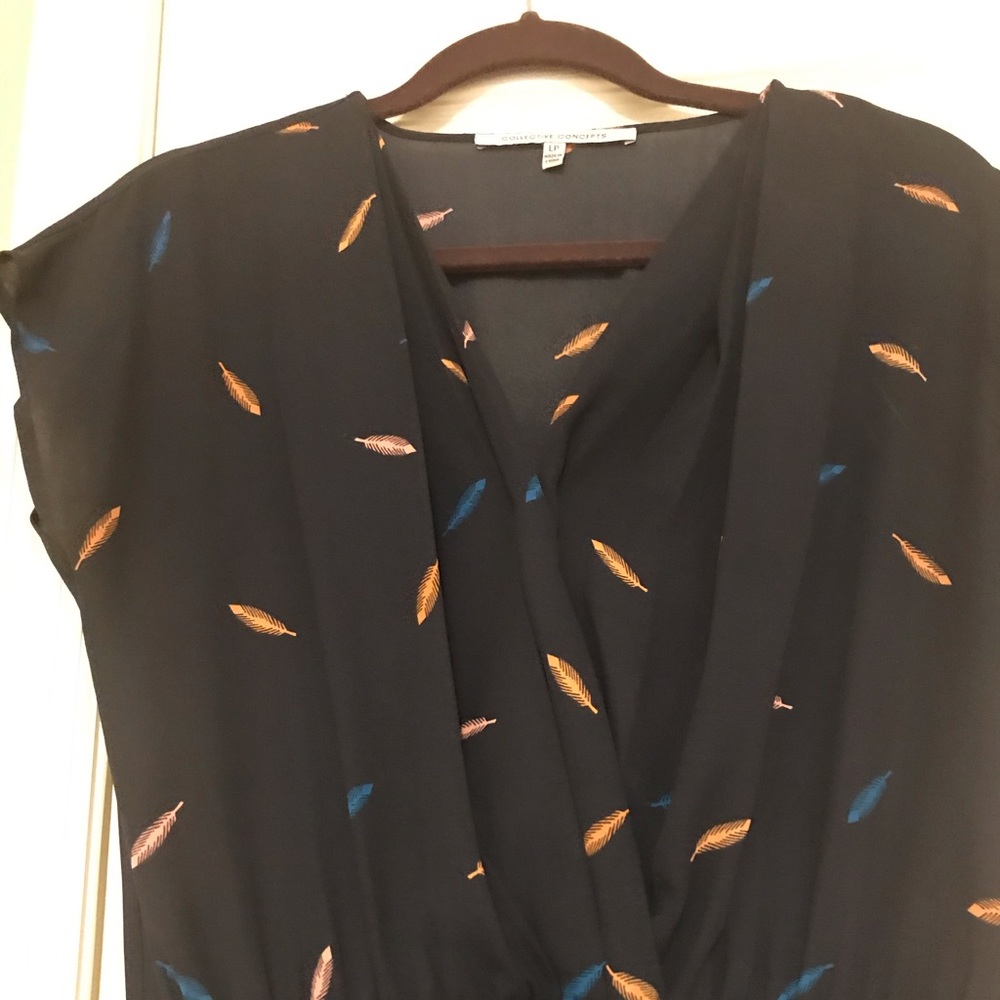 Leaf pattern petite dress